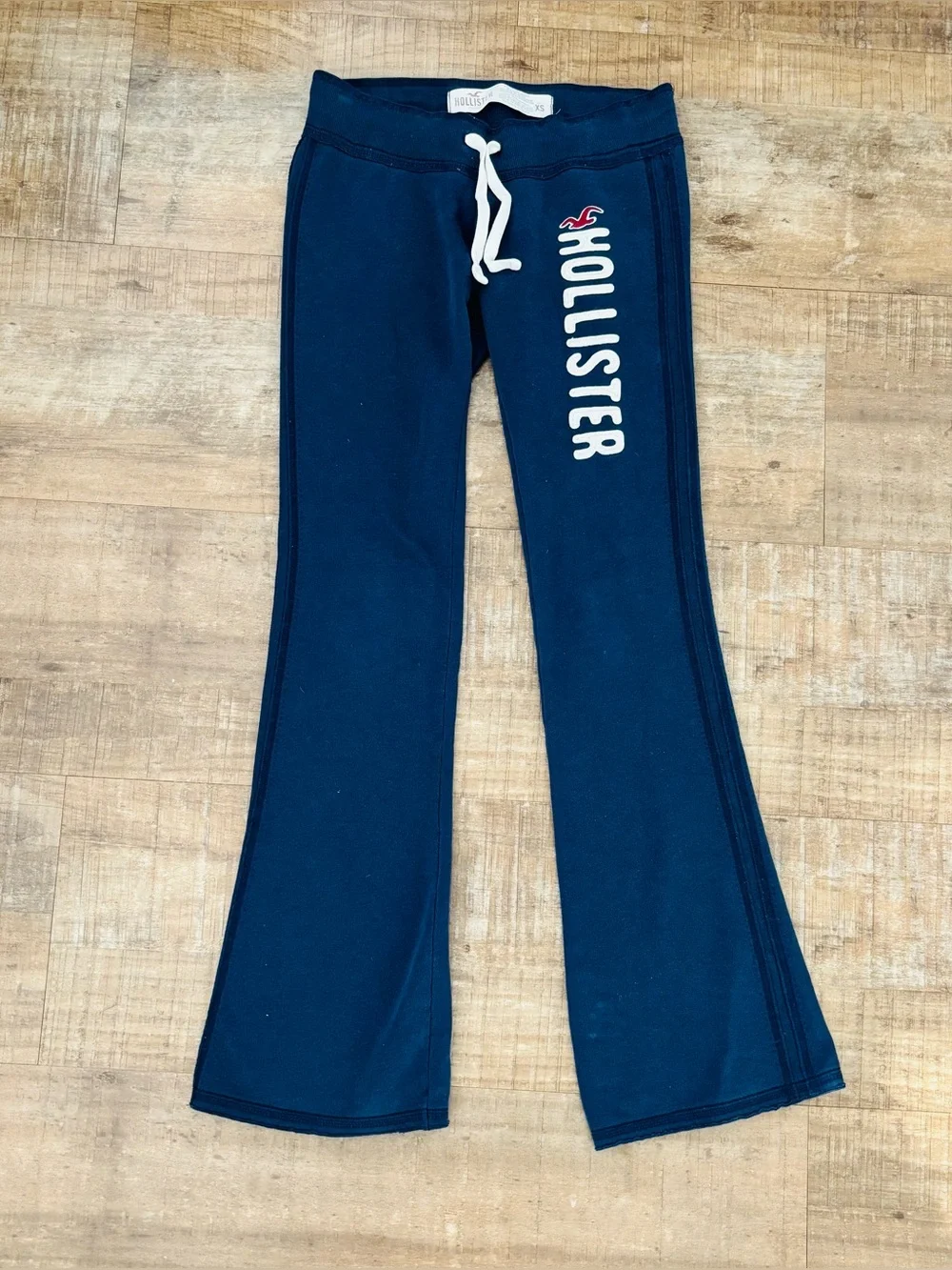 VTG Y2K Hollister navy blue cotton flare sweat pants size XS - Picture 1 of 4